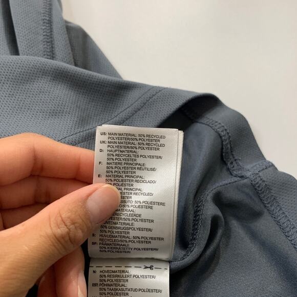 Adidas Shirt Mens L Large Titanium Climalite Big Logo Gym Train Soccer Football - Picture 7 of 10